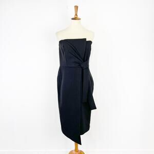 NWT City Chic Black Strapless Dress Women's Twist Front Faux Wrap Plus Size 16